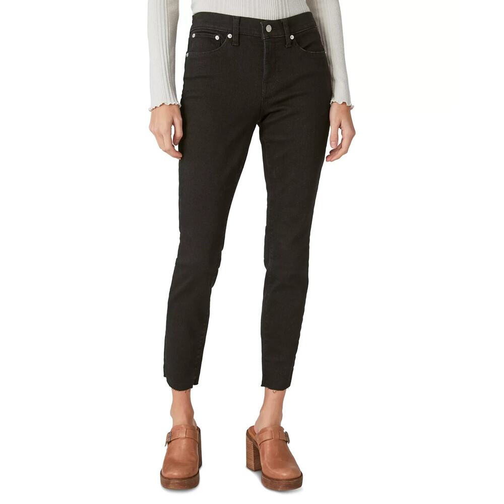 Lucky Brand Women's Ava Mid-Rise Ripped Skinny Jeans Black Size 4/27 0651